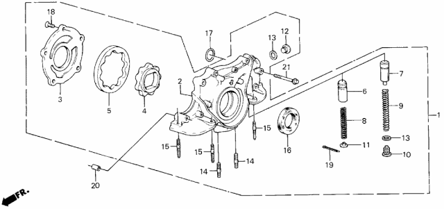 1988 Acura Integra Pump Assembly, Oil Diagram for 15100-PG7-A00