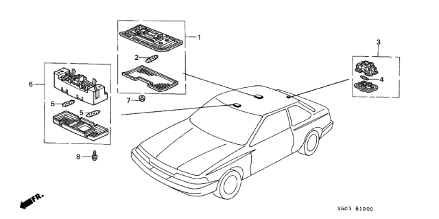 1988 Acura Legend Light Assembly, Front Reading (Lofty Blue) Diagram for 34400-SG0-003ZD