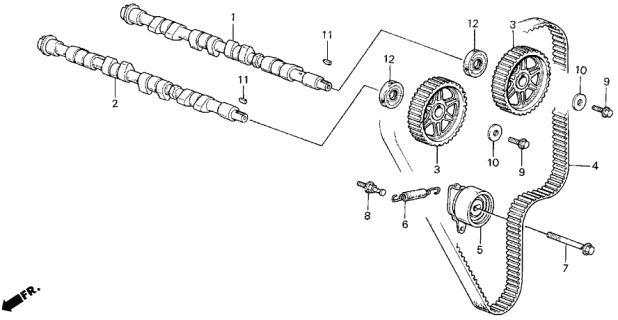1986 Acura Integra Camshaft, Exhaust Diagram for 14121-PG6-010