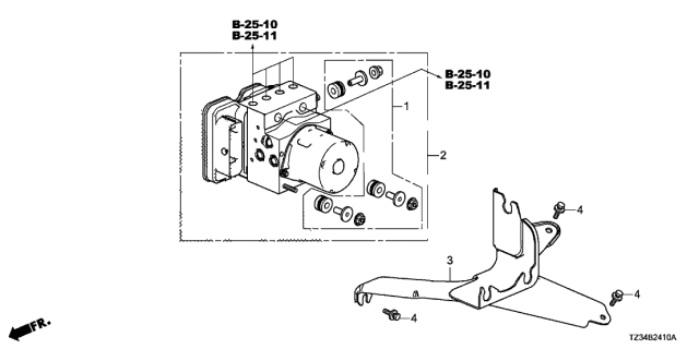 2019 Acura TLX Mounting Set, Modulator Diagram for 57107-T0G-A00