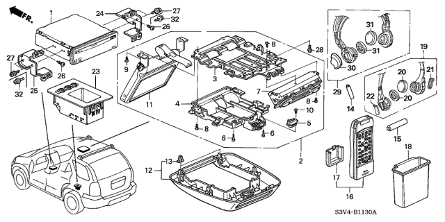 2003 Acura MDX Cover, Battery (R) Diagram for 39582-S0X-A01