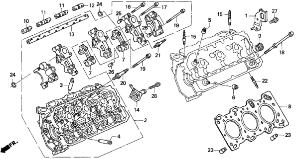 1996 Acura TL Rear Water Cover Diagram for 19572-PY3-000