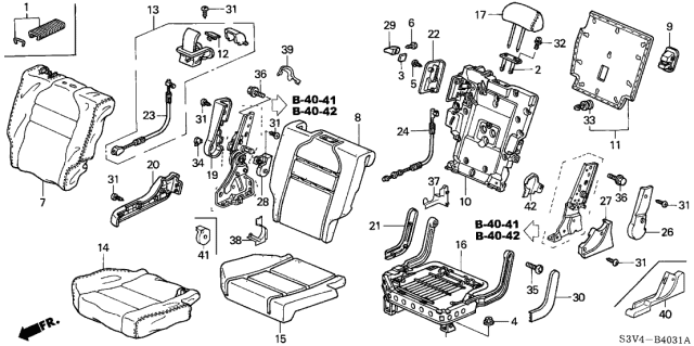 2006 Acura MDX Cable A, Middle Seat Walk-In Diagram for 81364-S3V-A32
