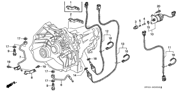 1994 Acura Legend Clamp (A) Diagram for 21397-PY5-010