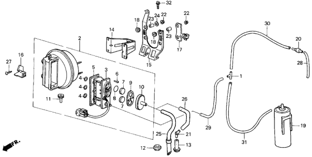 1990 Acura Legend Grommet, Actuator Vent Tube Diagram for 36600-PL2-A00