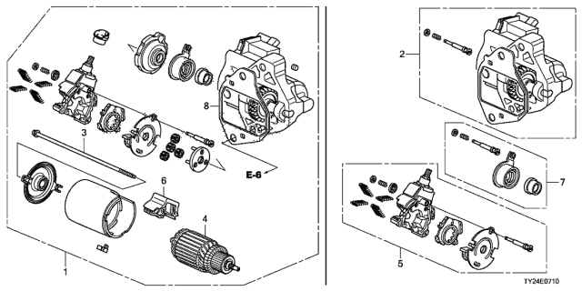 2015 Acura RLX Starter Motor Assembly Diagram for 31200-5G0-A04