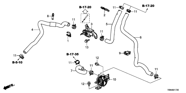 2021 Acura NSX Valve Assembly, Water Diagram for 79710-T6N-A01