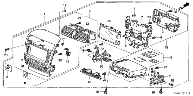 2004 Acura TSX Bracket, Driver Side Diagram for 39176-SEC-A81