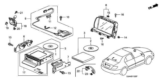 2011 Acura RL Gps Antenna Assembly Diagram for 39835-SJA-A11