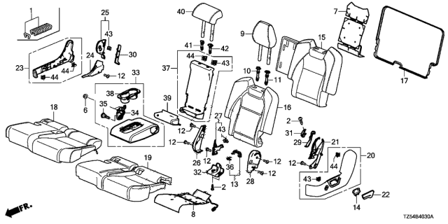 2014 Acura MDX Middle Seat (L.) (Bench Seat) Diagram