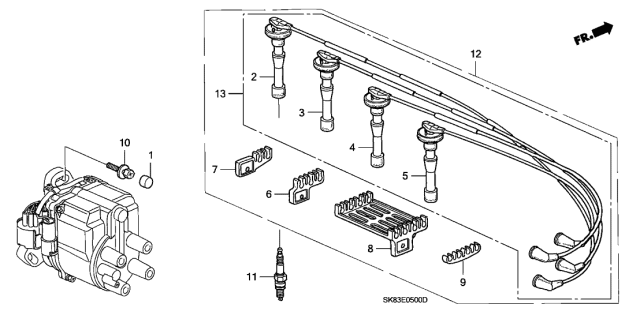 1992 Acura Integra Wire, Ignition (Sumitomo) Diagram for 32722-PR4-405