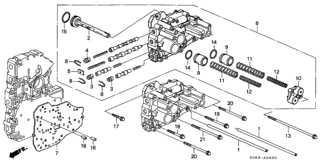 1999 Acura TL 4AT Servo Body Diagram