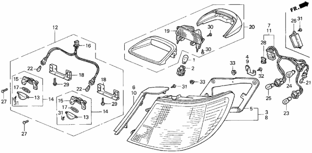 1998 Acura CL Reflector, High Mount Stop Light Diagram for 34271-SV4-A01