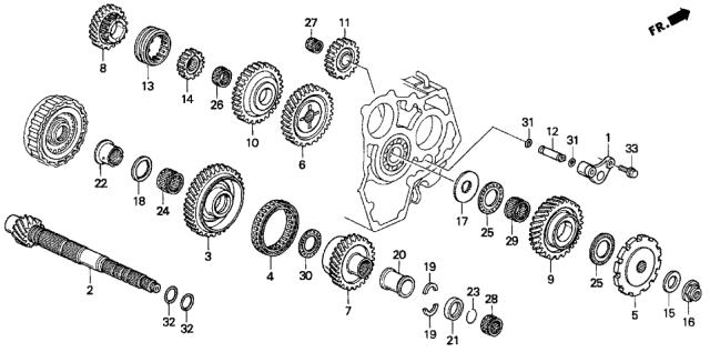 1997 Acura CL Clutch Assembly, One-Way Diagram for 23423-PX4-003