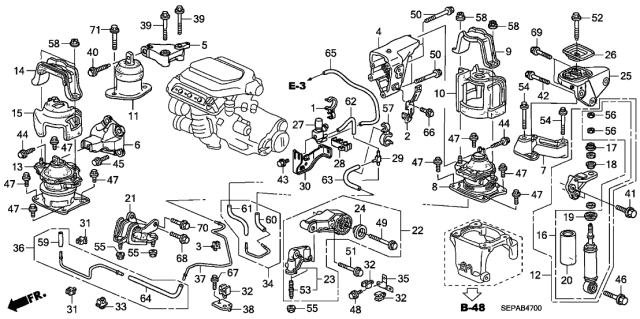 2008 Acura TL Engine Mounts (MT) Diagram