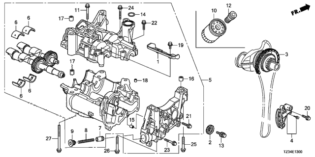 2015 Acura TLX Plate B, Baffle Diagram for 11222-5A2-A00