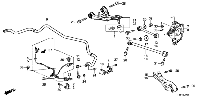 2019 Acura MDX Right Rear Link Diagram for 52320-TZ5-A01