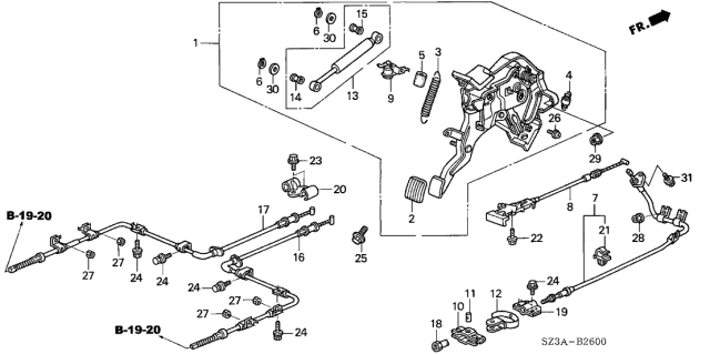 2004 Acura RL Cable Assembly, Parking Brake Release (Dark Lapis) Diagram for 47220-SZ3-A01ZD