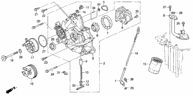 1993 Acura Legend Cooler, Engine Oil (Toyo Roki) Diagram for 15500-PY3-004