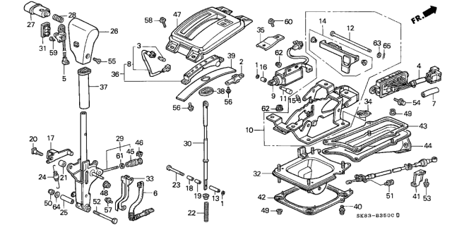 1993 Acura Integra Seal, Control Wire Bracket Diagram for 54319-SH3-981