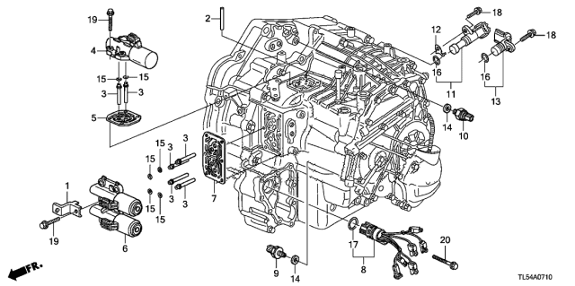 2012 Acura TSX Automatic Transmission Oil Pressure Switch Assembly Diagram for 28600-R90-004