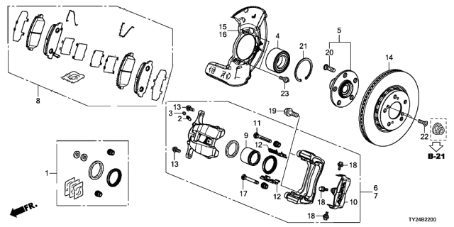 2017 Acura RLX Front-Brake Cover Diagram for 45218-TX4-A00