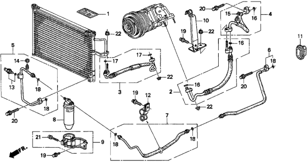 1997 Acura TL Condenser Pipe Diagram for 80331-SZ5-013