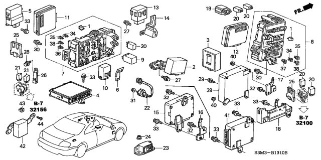2003 Acura CL Relay Assembly, Power (4P) (Micro Iso) (Matsushita) Diagram for 39794-S04-004