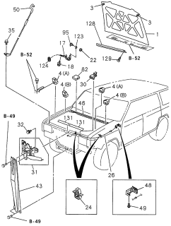 1998 Acura SLX Hinge, Driver Side Engine Hood Diagram for 8-94358-436-4