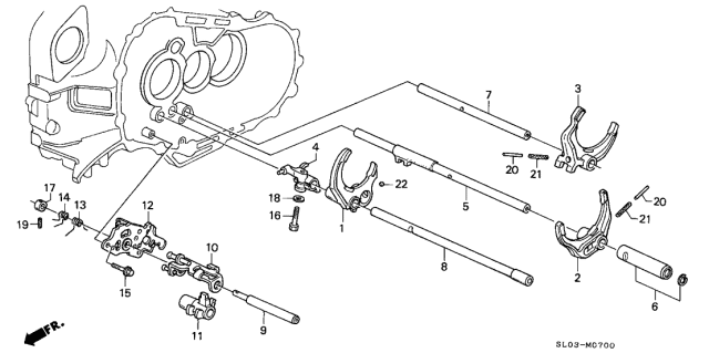 1992 Acura NSX Fork, Shift (3-4) Diagram for 24211-PR8-000