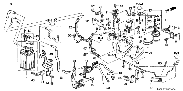2002 Acura NSX Pipe, Fuel Diagram for 17731-SL0-A51