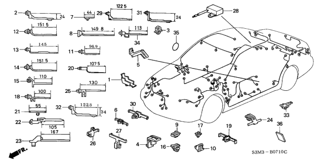 2001 Acura CL Harness Band - Bracket Diagram