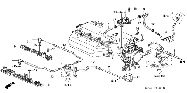 2001 Acura MDX Air Assist Joint Set Diagram for 36202-P8E-A00