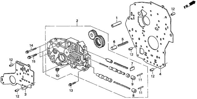 1997 Acura TL Body Assembly, Oil Pump Diagram for 27150-P5D-000