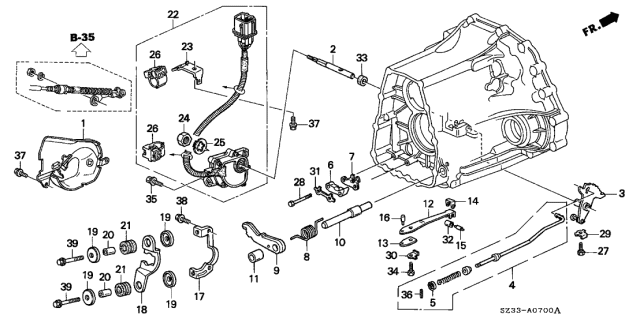 2003 Acura RL Stay, Position Sensor Connector Diagram for 28912-P5D-000