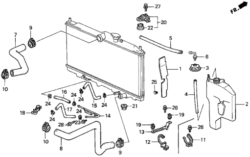 1997 Acura CL Reserve Tank Diagram for 19101-P0A-000