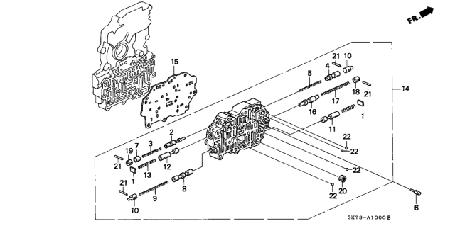 1990 Acura Integra Valve, Third Kick Down Diagram for 27721-PK4-000