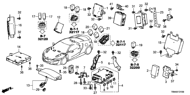2021 Acura NSX Telemati Antenna Assembly Diagram for 39510-T6N-A51