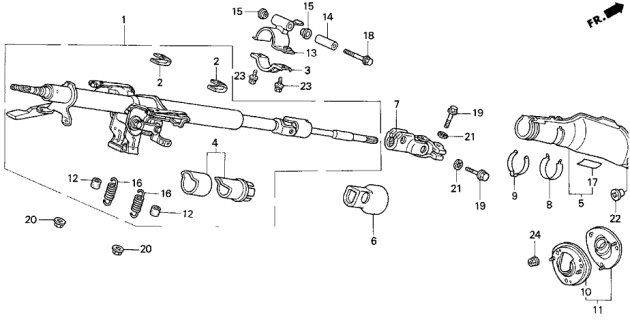1992 Acura Vigor Guard, Steering Joint Diagram for 53321-SF1-950