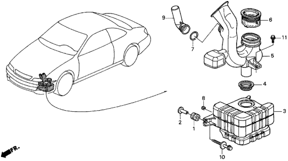 1998 Acura CL Rubber, Resonator Seal Diagram for 17233-P0G-A00