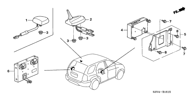 2005 Acura MDX Telematics Unit Assembly Diagram for 39530-S3V-A81