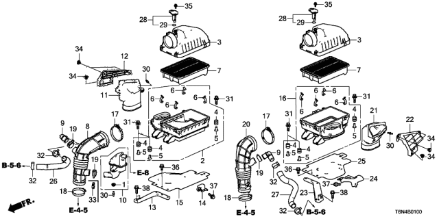 2019 Acura NSX Air Cleaner Element Assembly Diagram for 17220-RX0-A00