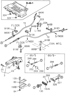 1996 Acura SLX Cable, Passenger Side Parking Brake Diagram for 8-97131-203-0