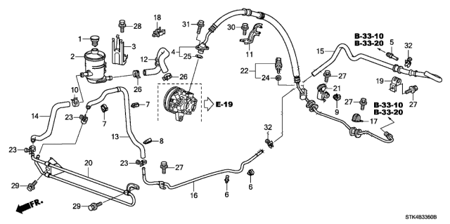 2007 Acura RDX Power Steering Pressure Switch Assembly Diagram for 56490-PNA-003
