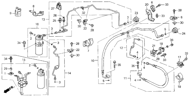 1988 Acura Legend Receiver Pipe A Diagram for 80323-SD4-A03