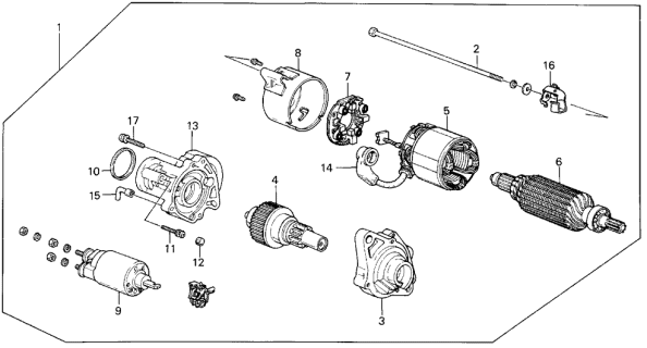 1989 Acura Integra Starter Motor (MITSUBA) Diagram