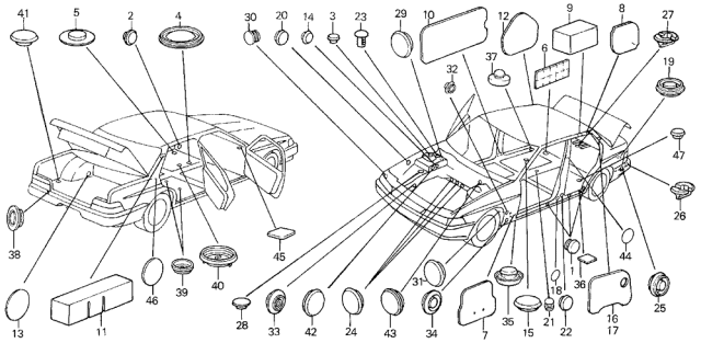 1990 Acura Legend Grommet - Plug Diagram