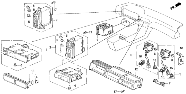1994 Acura Legend Switch Assembly, Heated Seat (Tec) Diagram for 38535-SP0-S11