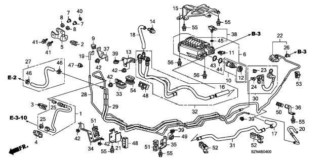 2010 Acura ZDX Stay A, Fuel Pipe Diagram for 17761-SZA-A00