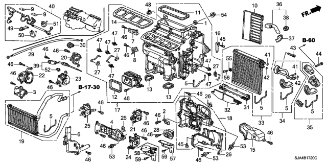 2011 Acura RL Heater Sub-Assembly Diagram for 79106-SJA-A01